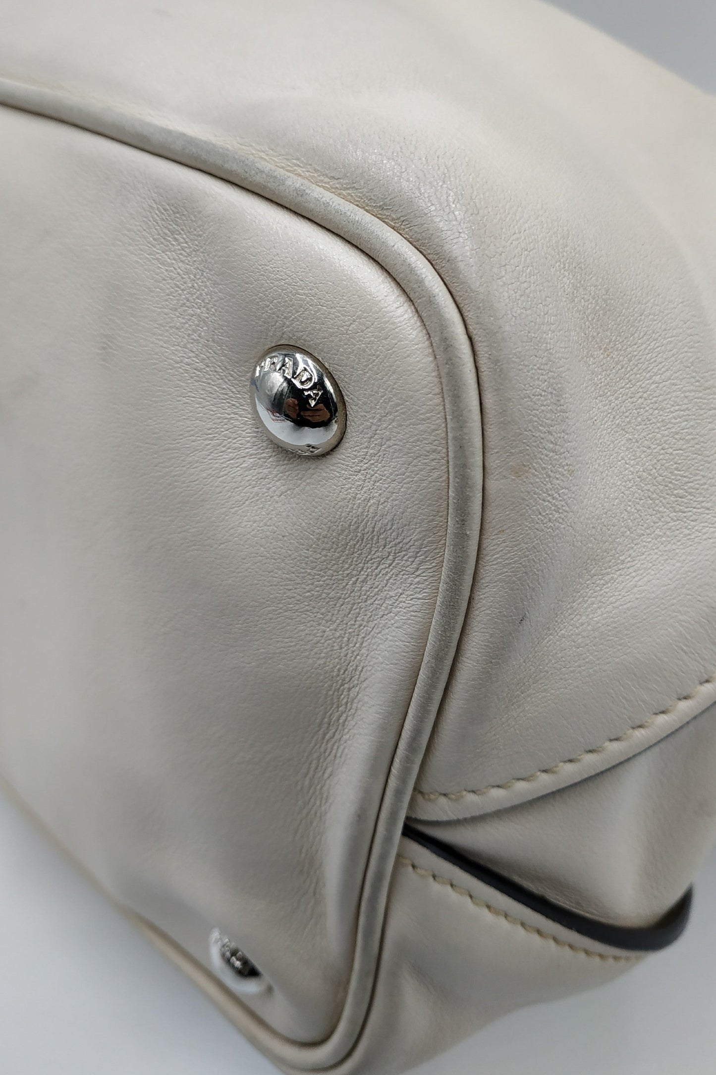 Soft Calf Shopping Tote White
