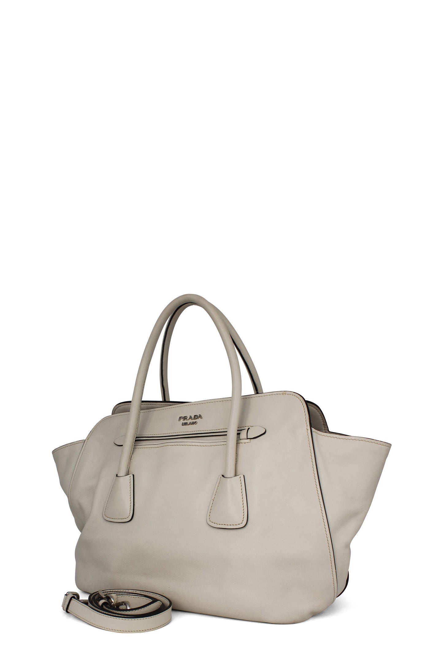 Soft Calf Shopping Tote White