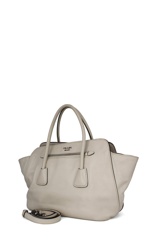 Soft Calf Shopping Tote White