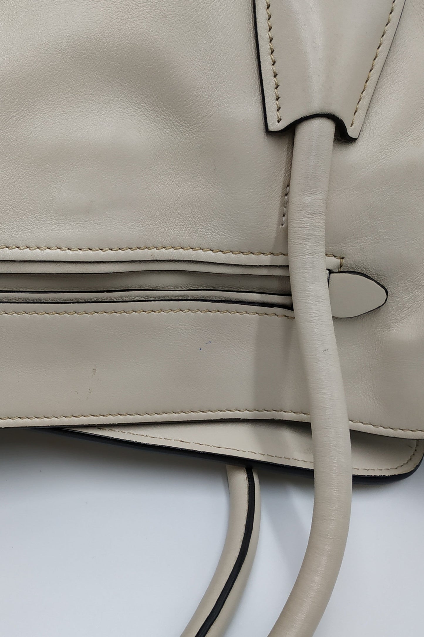 Soft Calf Shopping Tote White