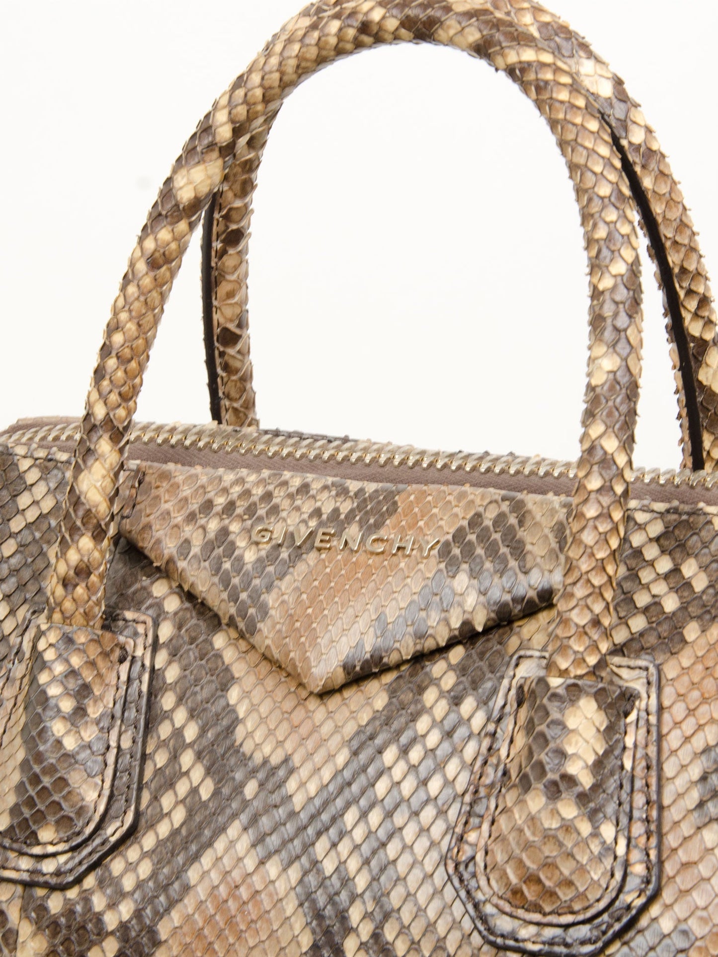 Olive Green Snakeskin Antigona Bag