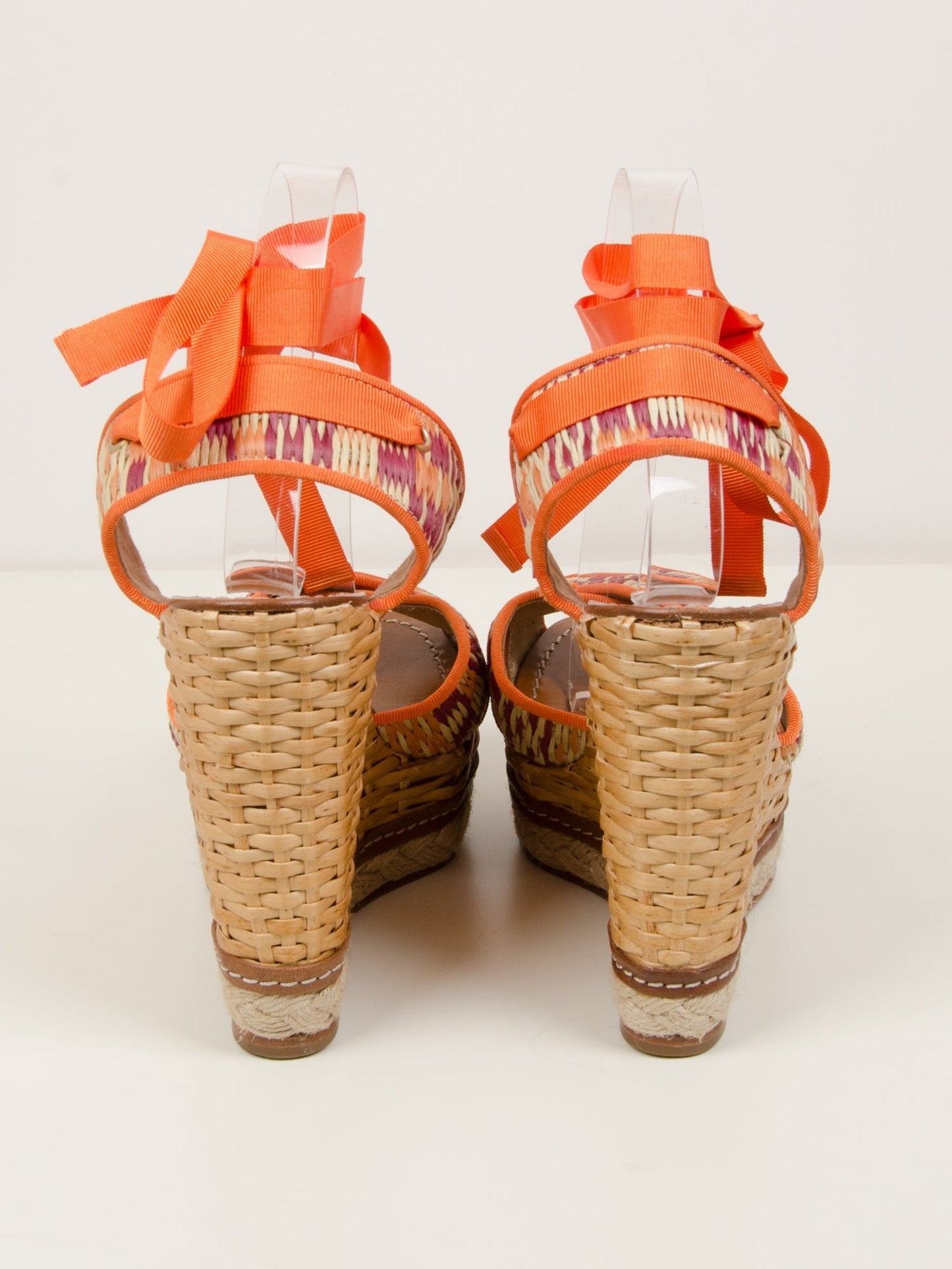 Orange Basket Weave Wedges