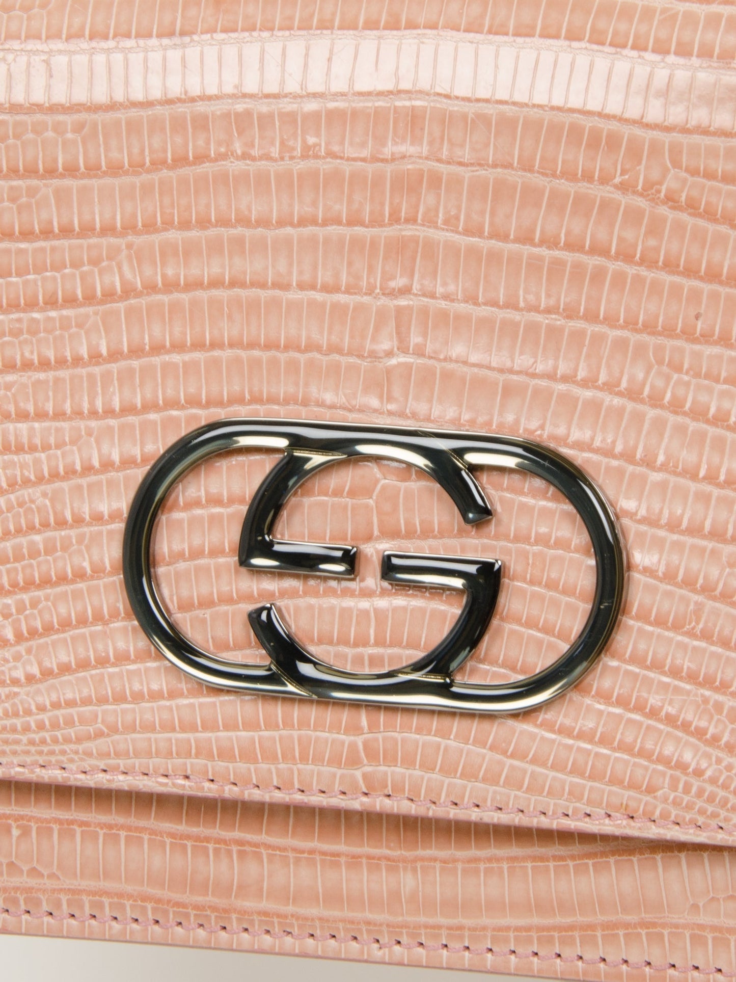 Pale Pink Lizard Shoulder Bag