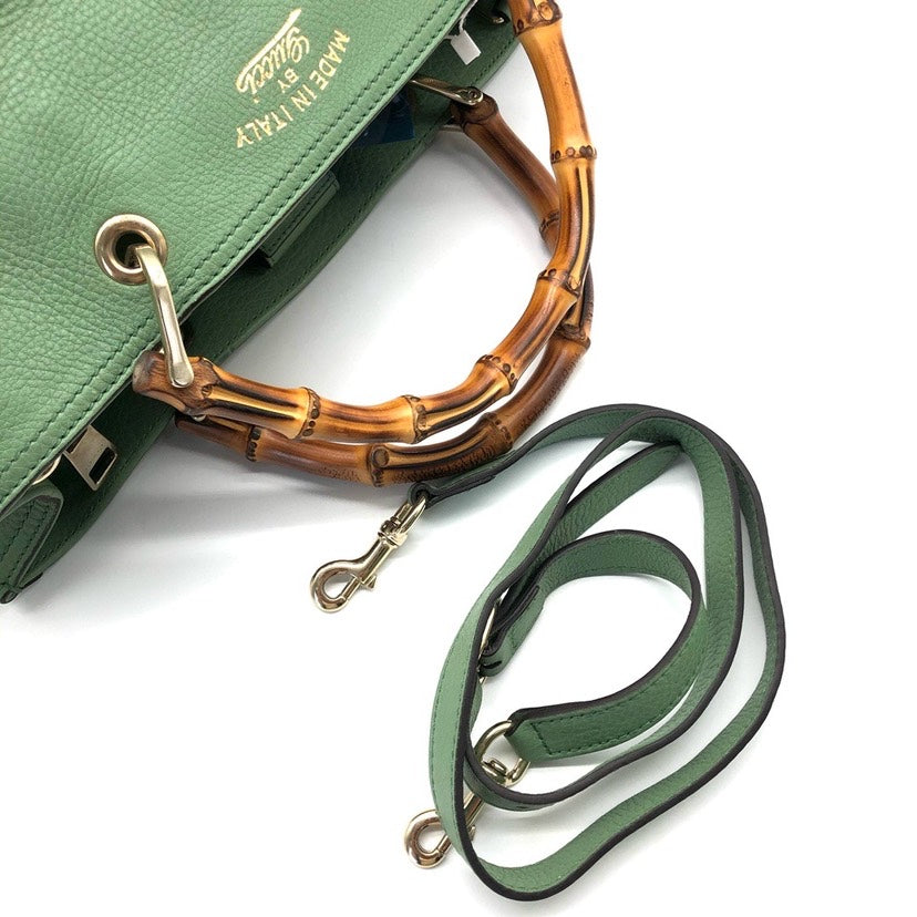 Gucci Bamboo Bag Green Handbag