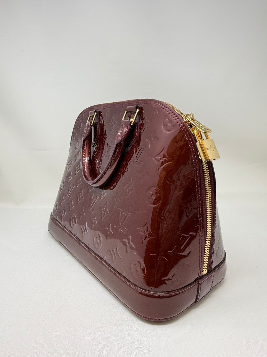 Louis Vuitton Monogram Vernis Alma PM Handbag Brown Medium