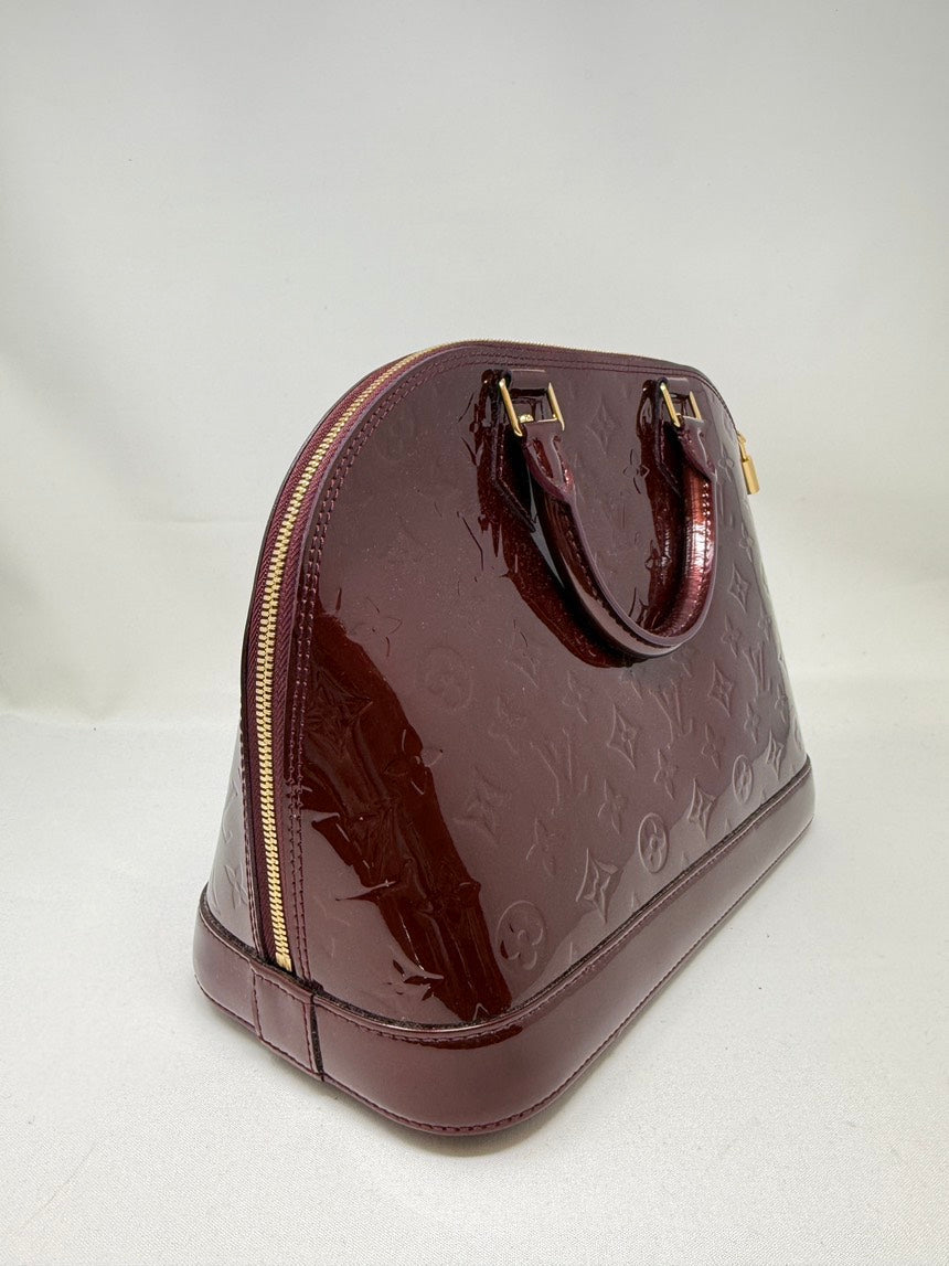 Louis Vuitton Monogram Vernis Alma PM Handbag Brown Medium