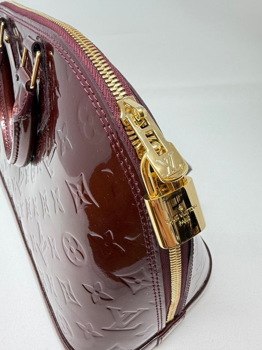 Louis Vuitton Monogram Vernis Alma PM Handbag Brown Medium