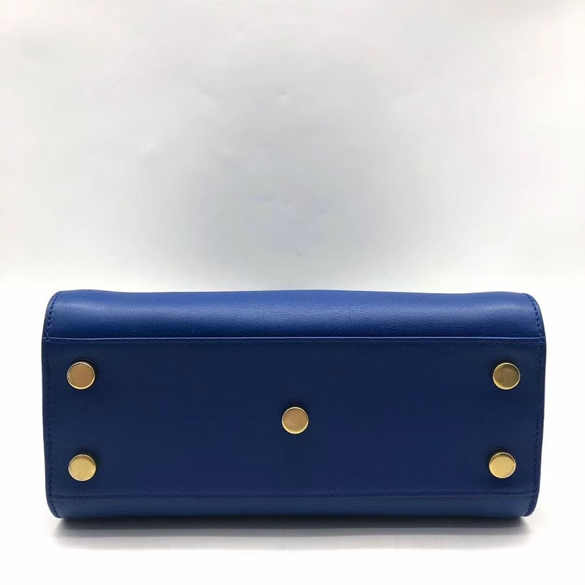 Saint Laurent Sac De Jour Blue Leather Handbag Medium