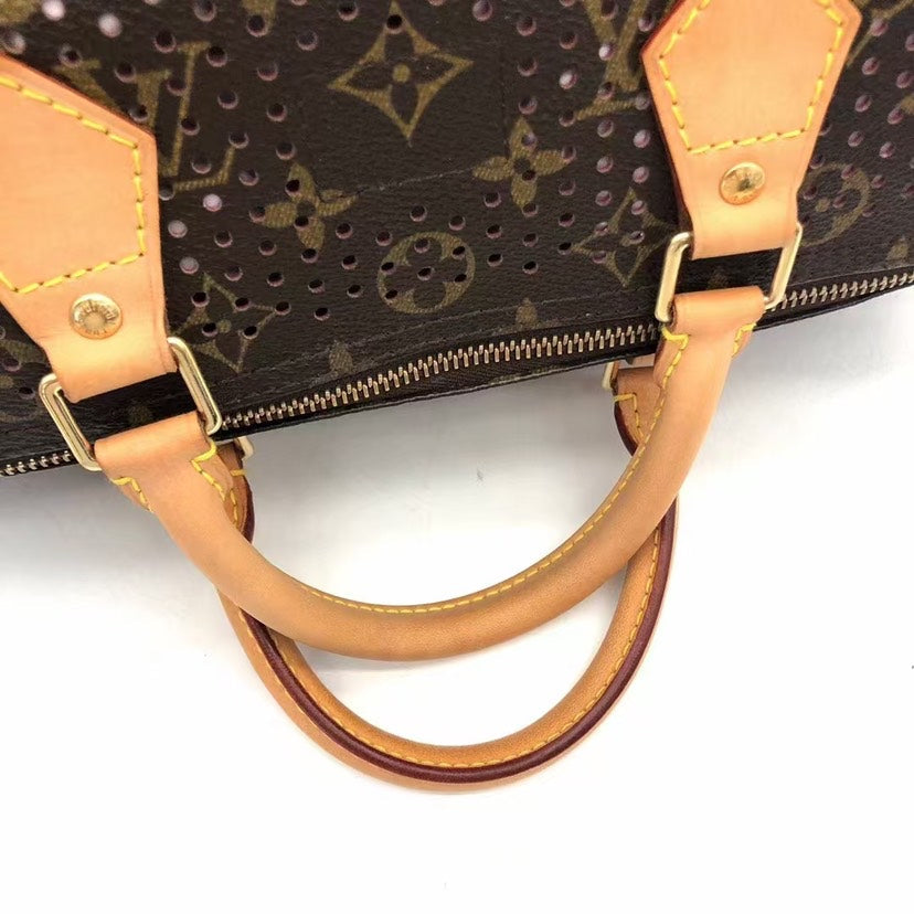 Louis Vuitton Speedy 30 Brown Monogram Perforated Satchel Bag