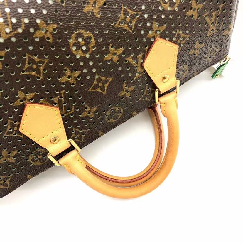Louis Vuitton Speedy 30 Monogram Perforated Brown Green Bag