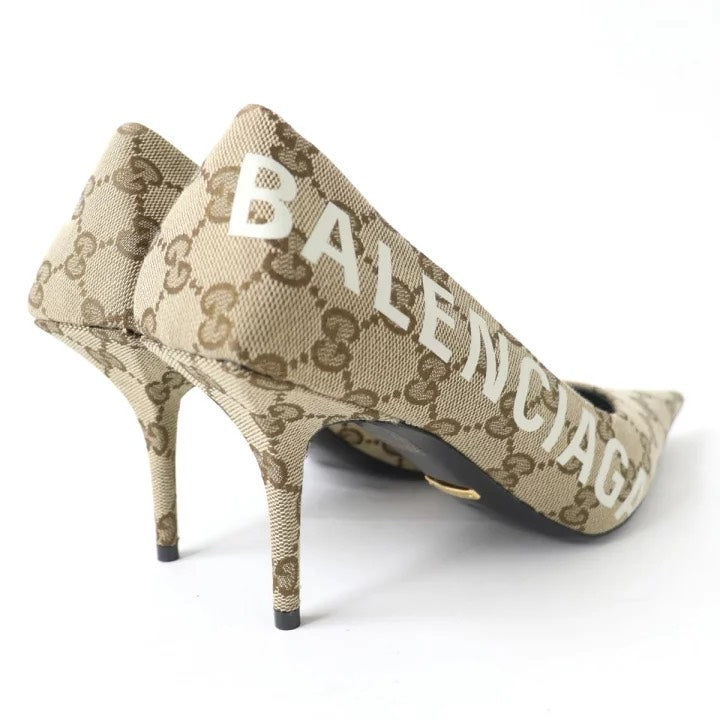 Gucci x Balenciaga Beige Monogram Heels Size 36.5