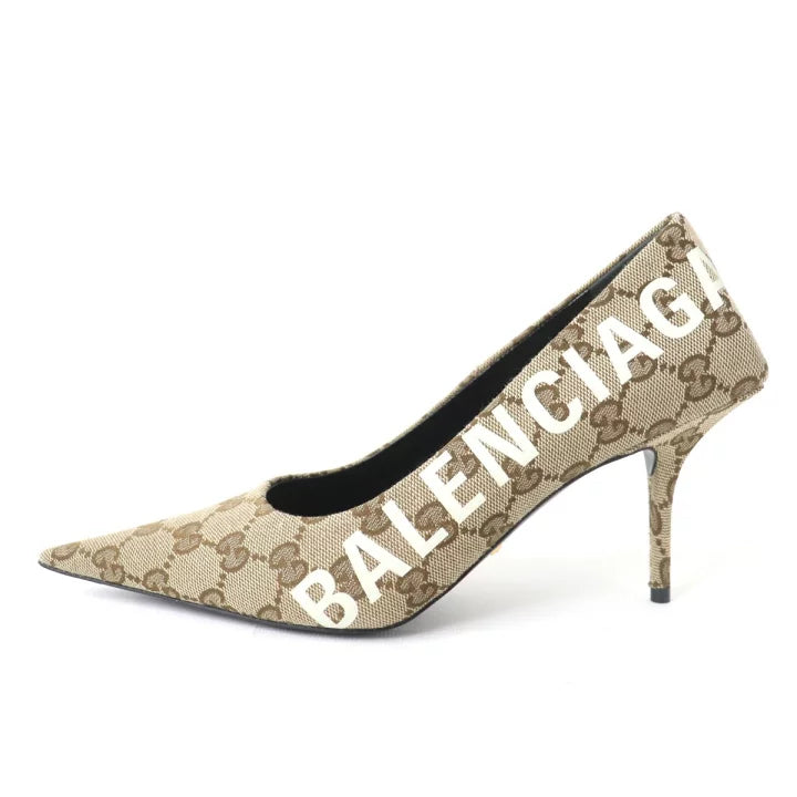 Gucci x Balenciaga Beige Monogram Heels Size 36.5