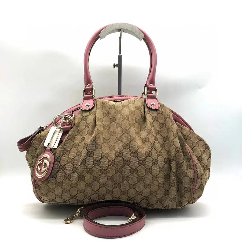 Gucci Two-Way Bag Brown Pink