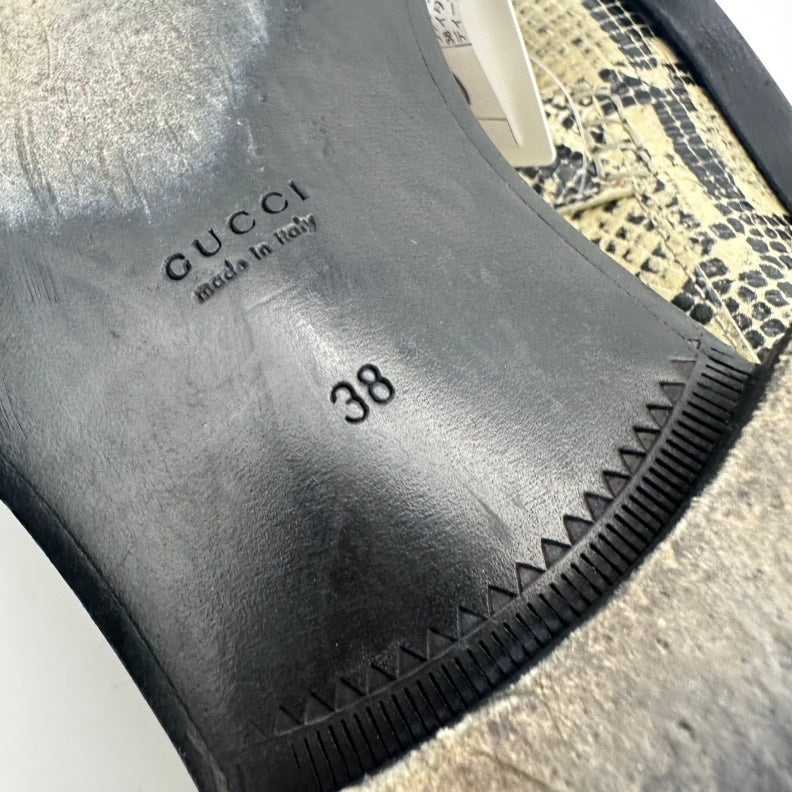 Gucci Snake Print Loafers with Gold Logo