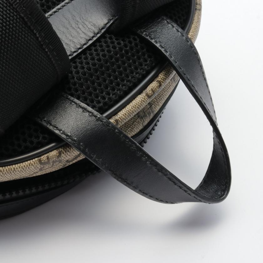 Gucci GG Supreme Small Backpack Rucksack PVC Leather Beige Black