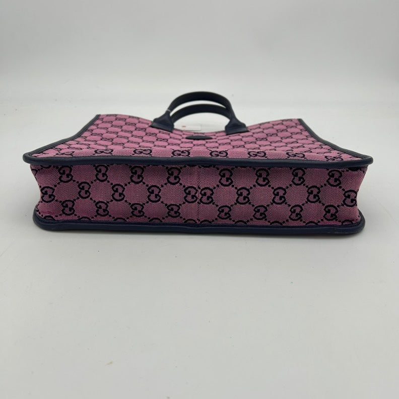 Gucci Monogram Retro Interlocking G Children's Tote - Pink Navy Small