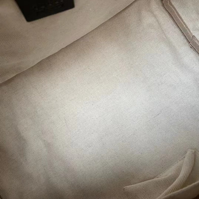 Gucci GG Supreme Canvas Beige/Brown Two-Way Boston Bag with Red and Green Web Stripe