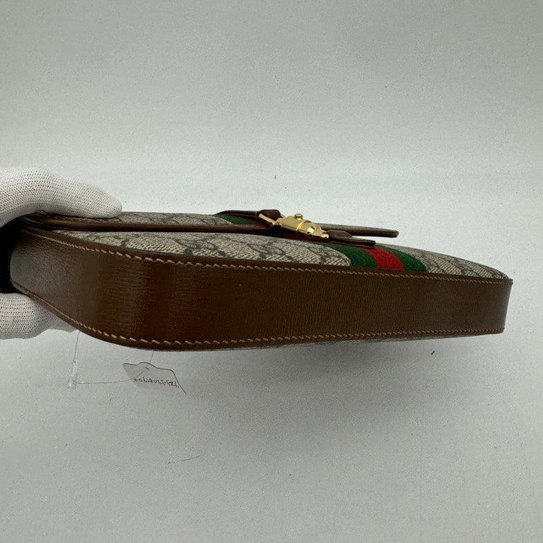 Gucci GG Monogram Canvas Leather Waist Bag Beige Brown - Adjustable Strap Belt Bag