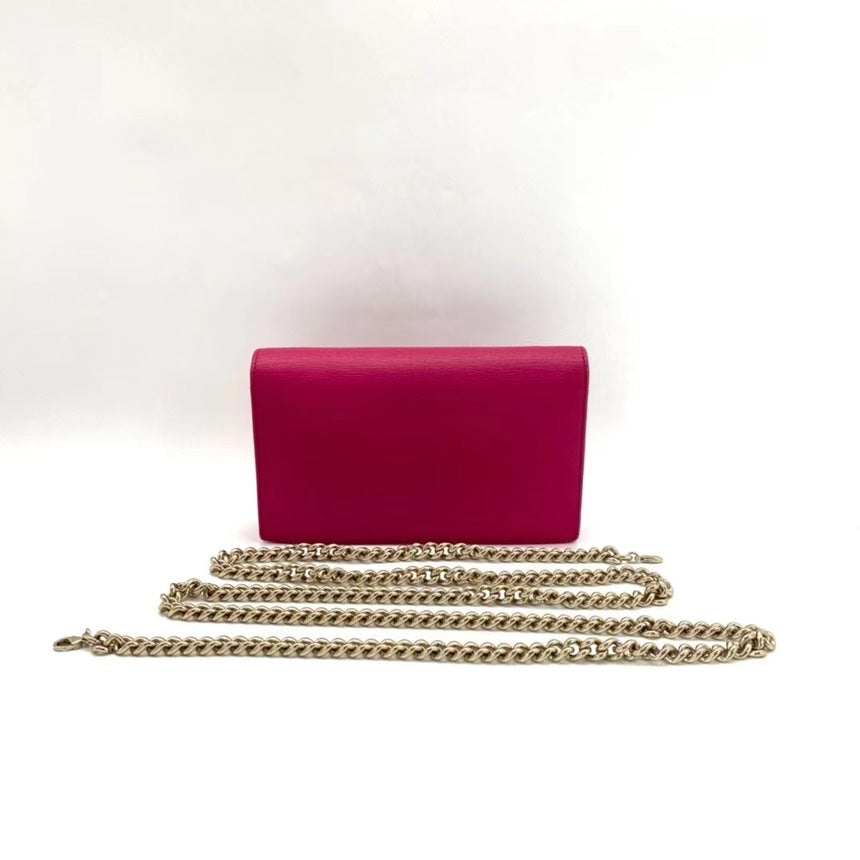 Gucci Pink Leather WOC Bag with Chain Strap