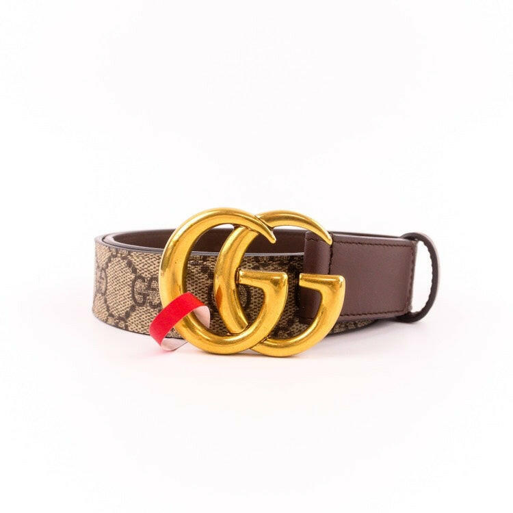 Gucci Monogram Belt Brown GG Pattern 75cm 30in With Dustbag and Box
