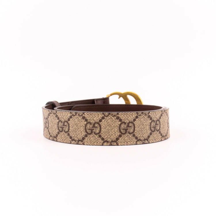Gucci Monogram Belt Brown GG Pattern 75cm 30in With Dustbag and Box
