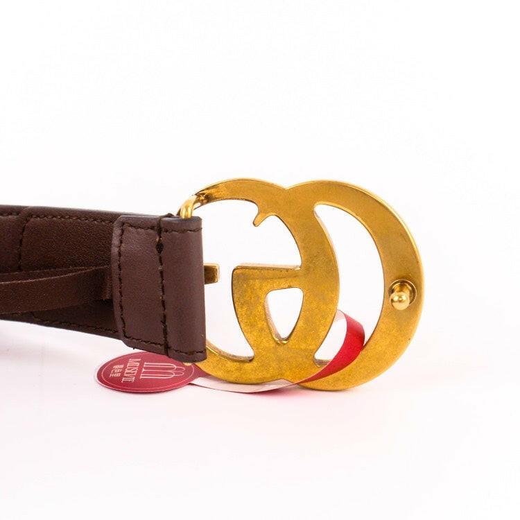 Gucci Monogram Belt Brown GG Pattern 75cm 30in With Dustbag and Box