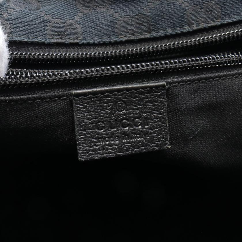Gucci GG Canvas Sherry Line Tote Bag Black Multicolor Medium Size
