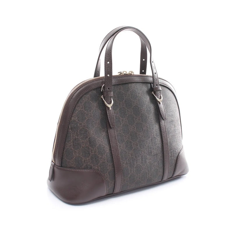 Gucci Nice Micro Guccissima Dark Brown PVC Leather 2-Way Handbag with Shoulder Strap