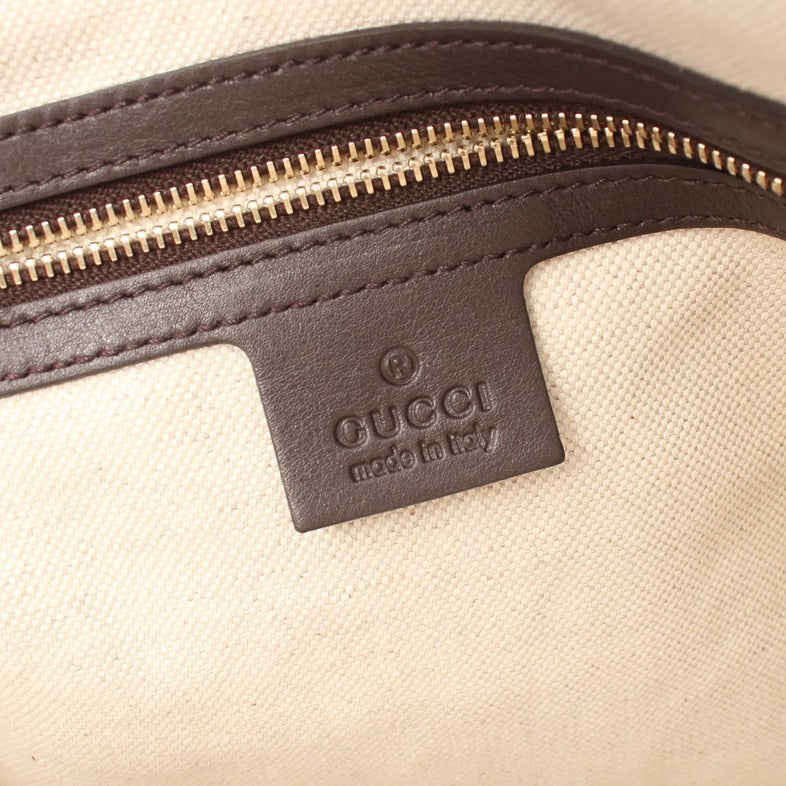 Gucci Nice Micro Guccissima Dark Brown PVC Leather 2-Way Handbag with Shoulder Strap
