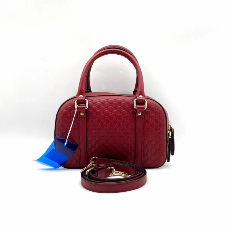 Gucci Red Leather Two-Way Bag Medium