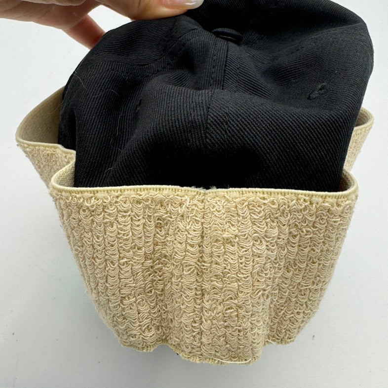 Gucci Black Canvas Baseball Cap Cream Logo Band