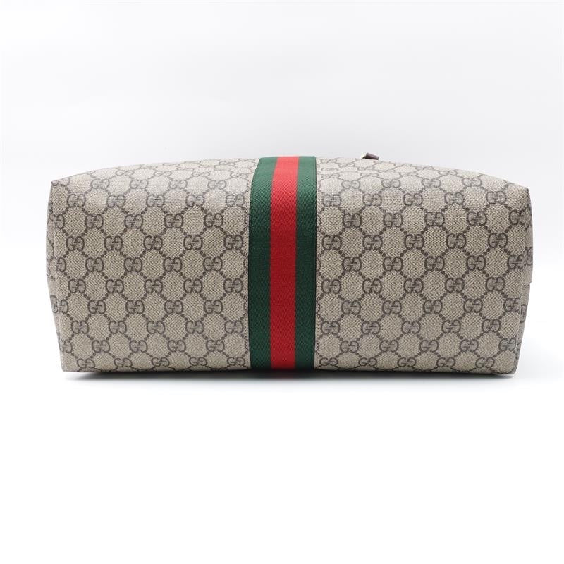 Gucci Ophidia Brown Beige Coated Canvas Tote Large