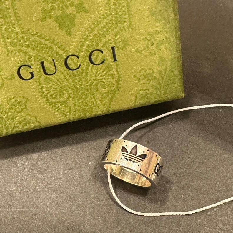 Gucci Adidas Silver Ring US Size 7.25 SV925