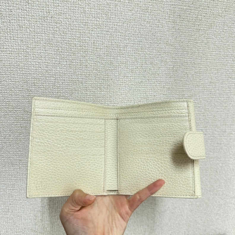 Gucci Interlocking G Beige Leather Small Wallet