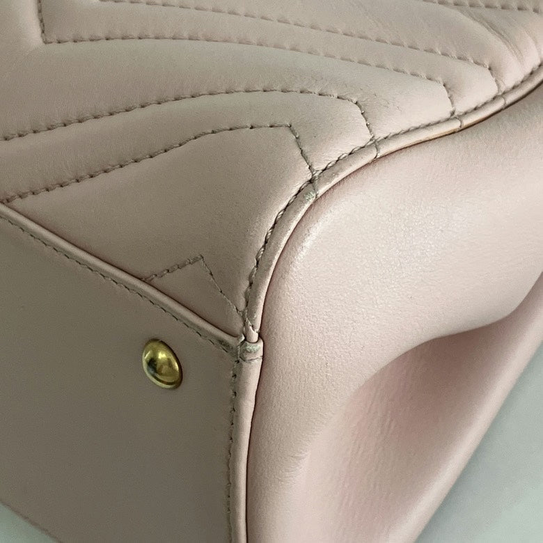 Gucci GG Marmont Matelasse Leather Small Tote Bag Pink