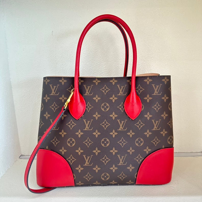 Louis Vuitton Monogram Red Brown 2way Tote Bag