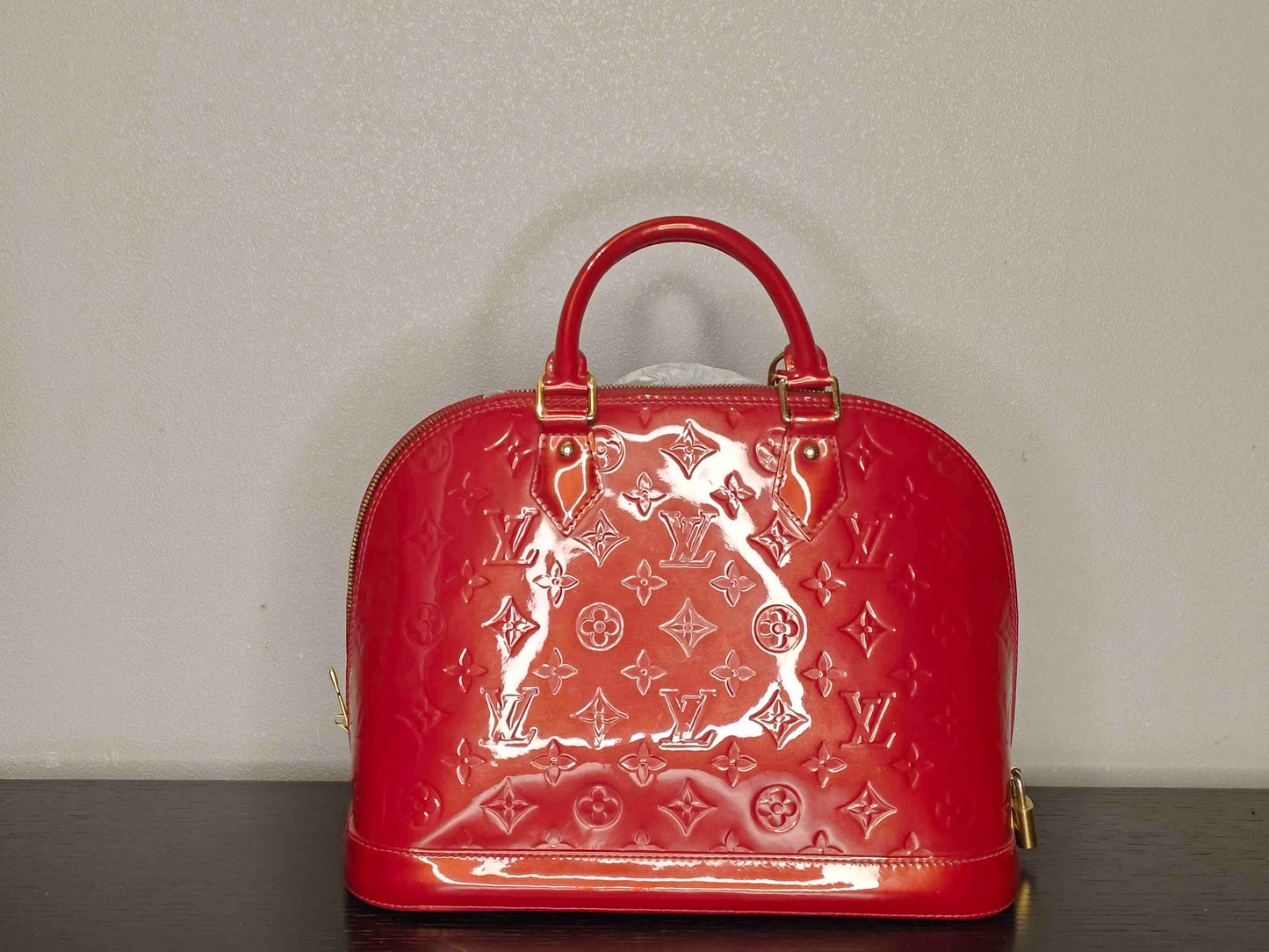 Louis Vuitton Alma PM Rouge Fauviste Vernis Leather Handbag