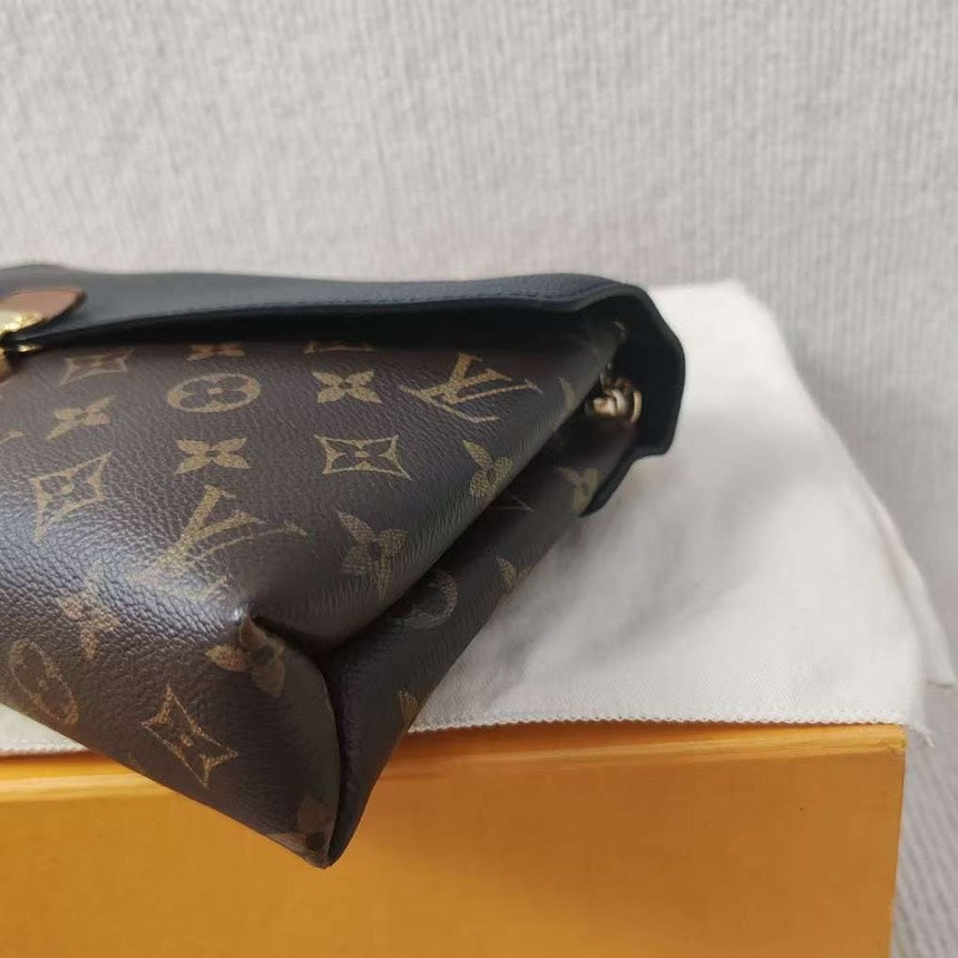Louis Vuitton Monogram Canvas Black Leather Pochette MÃƒÆ’Ã‚Â©tis Bag Medium