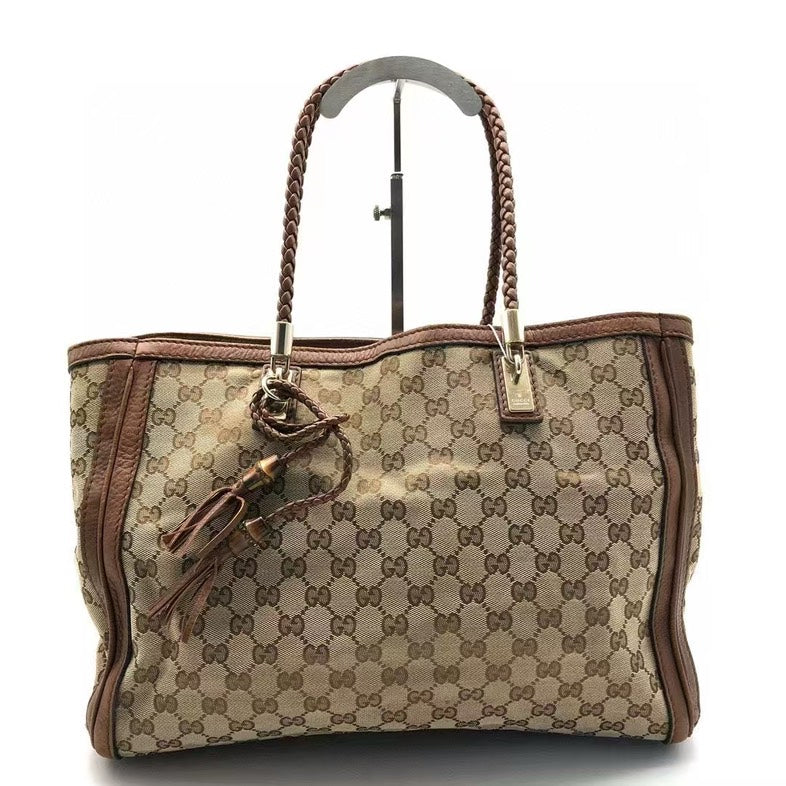 Gucci Tote Bag Beige Brown