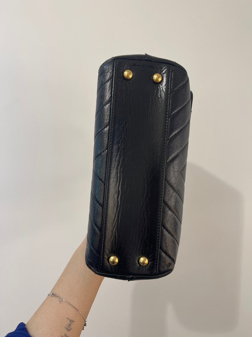 Chanel Coco Handle Chevron Black Small