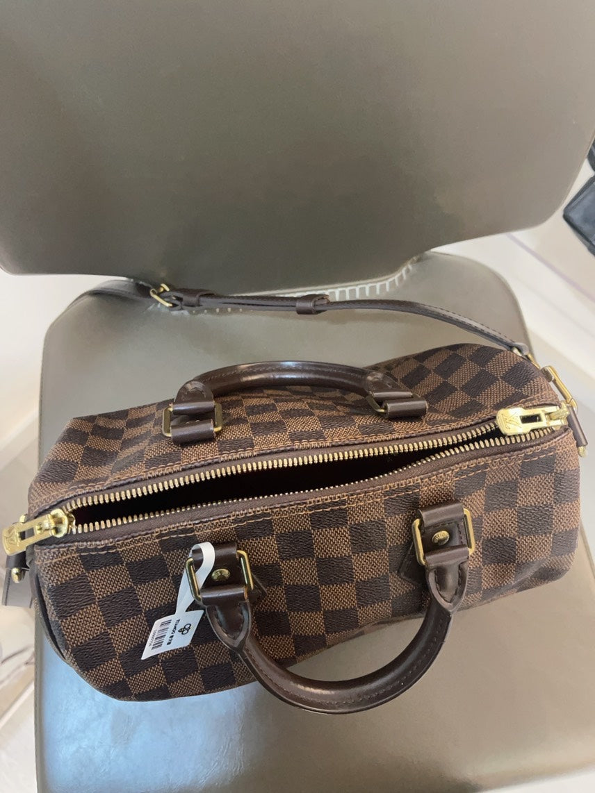 Louis Vuitton Speedy 25 Damier Ebene Brown Handbag