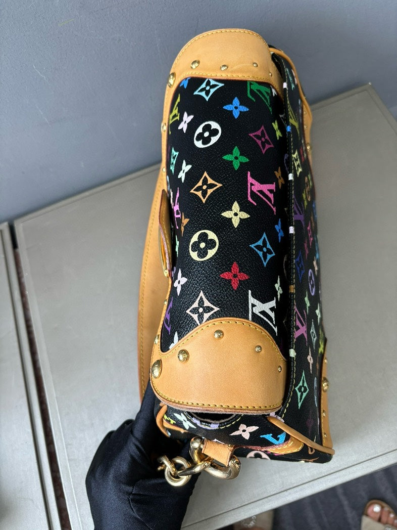 Louis Vuitton Multicolor Monroe Black Satchel Bag