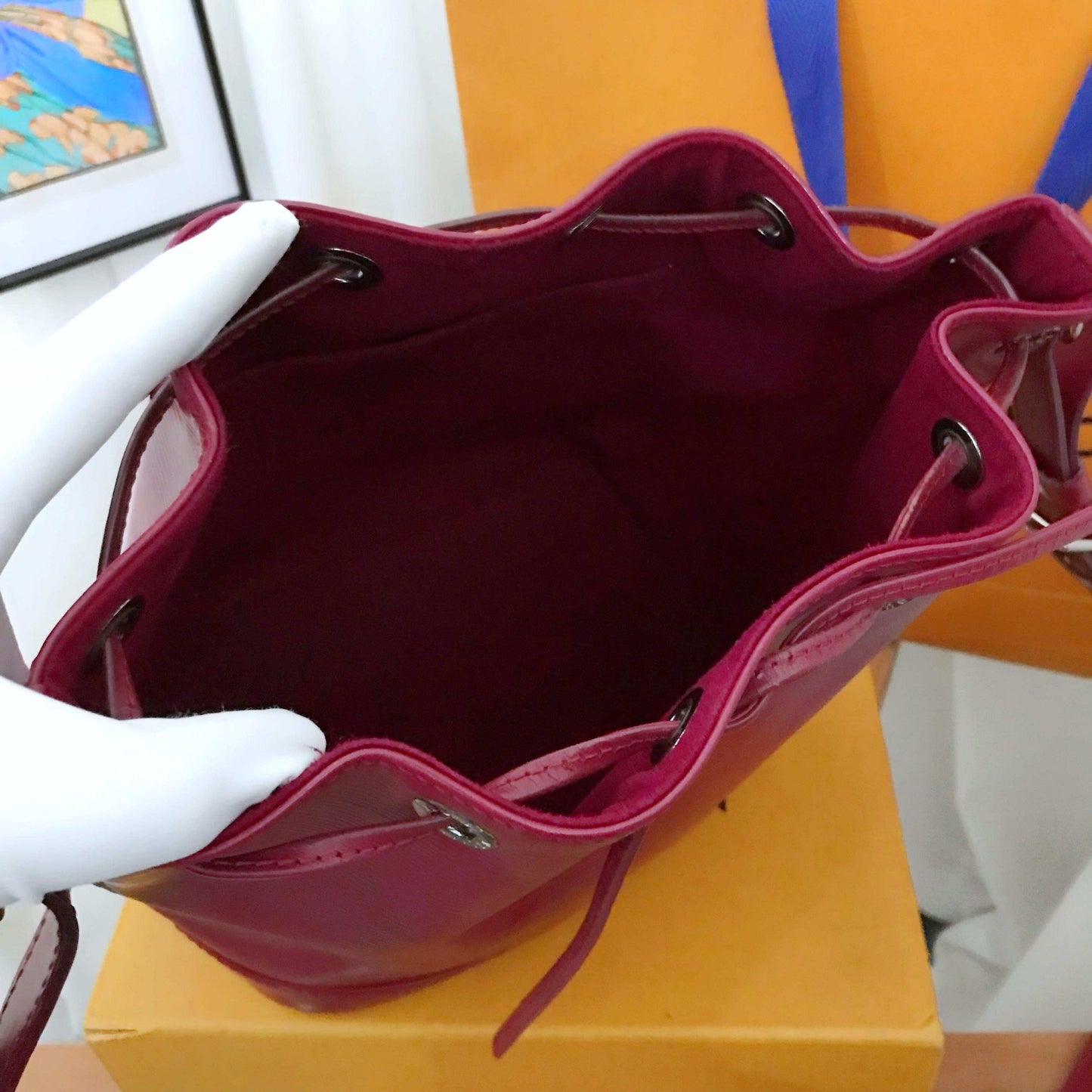 Louis Vuitton Neo Epi Red Leather Bucket Bag Large