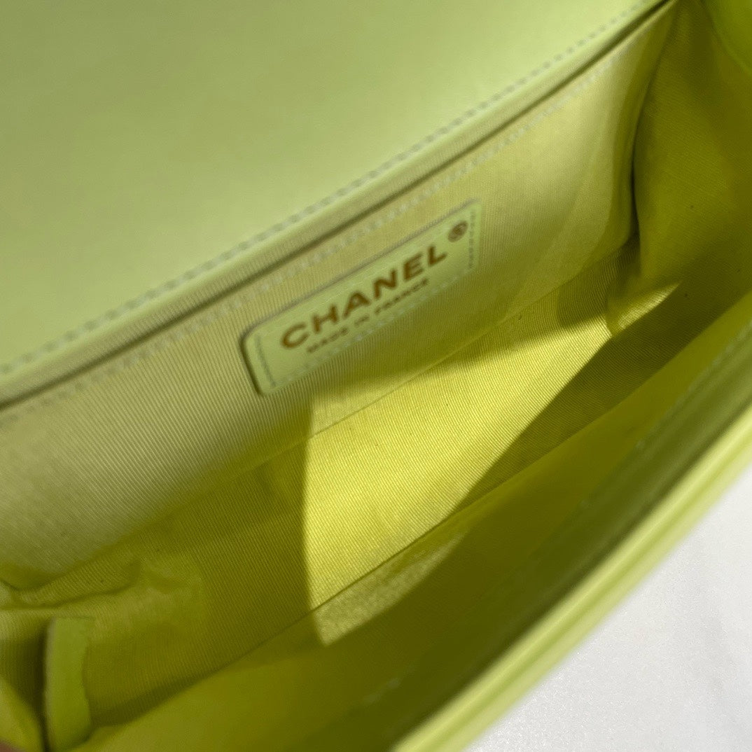 Chanel Boy Bag Small Lime Green Lambskin