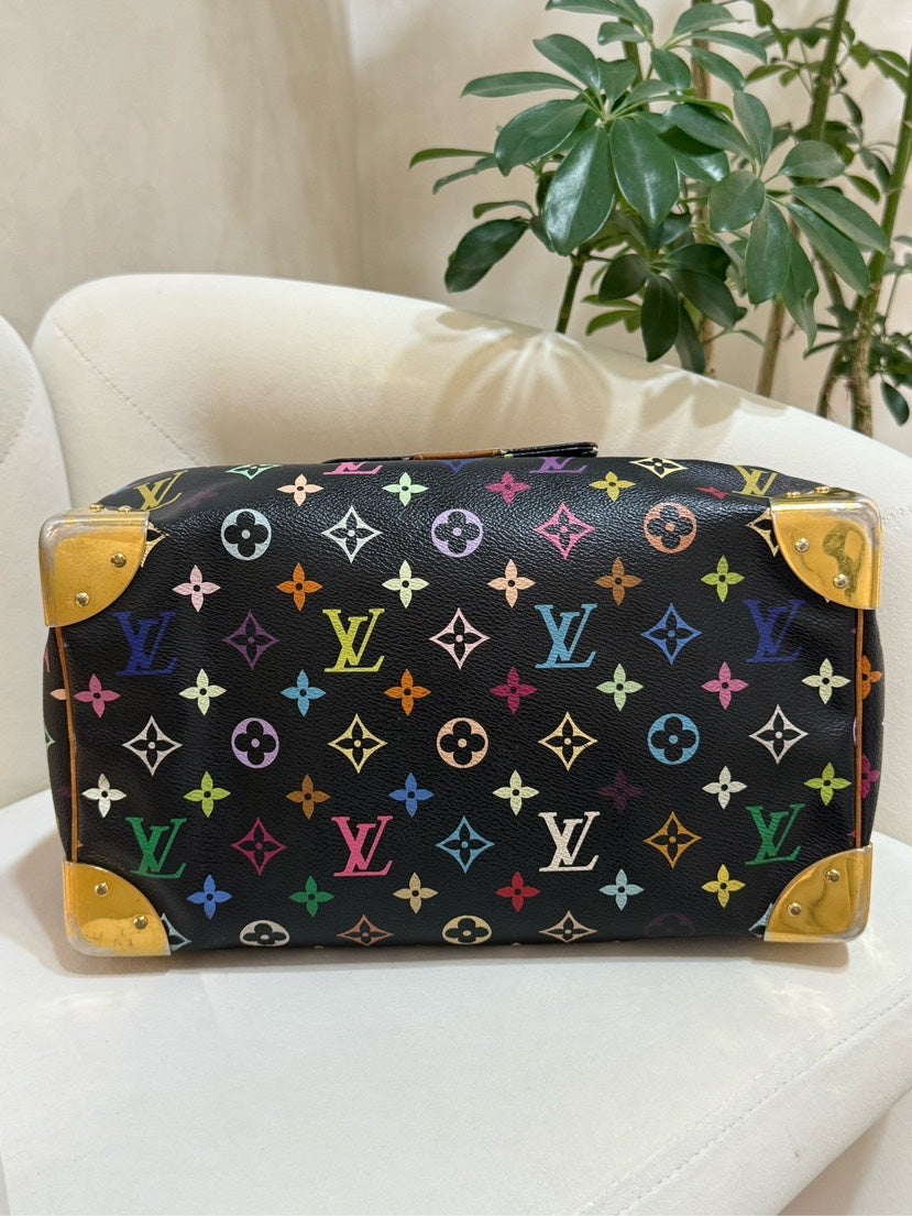 Louis Vuitton Multicolor Monogram Canvas Black Speedy 30 Handbag