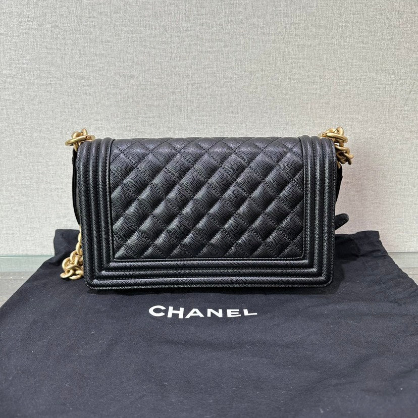 Chanel Leboy Medium Black Caviar Quilted Bag 25cm x 14.5cm x 8cm