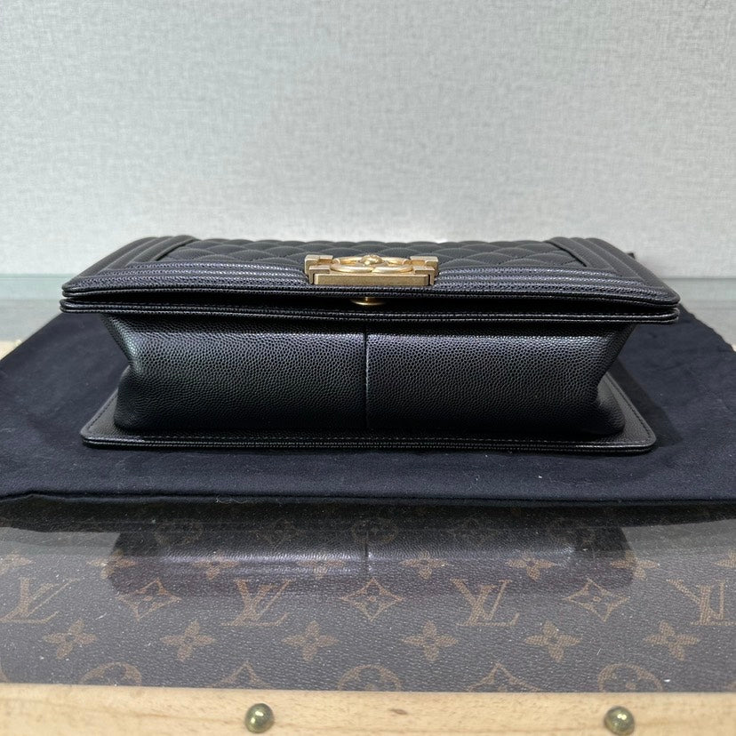 Chanel Leboy Medium Black Caviar Quilted Bag 25cm x 14.5cm x 8cm