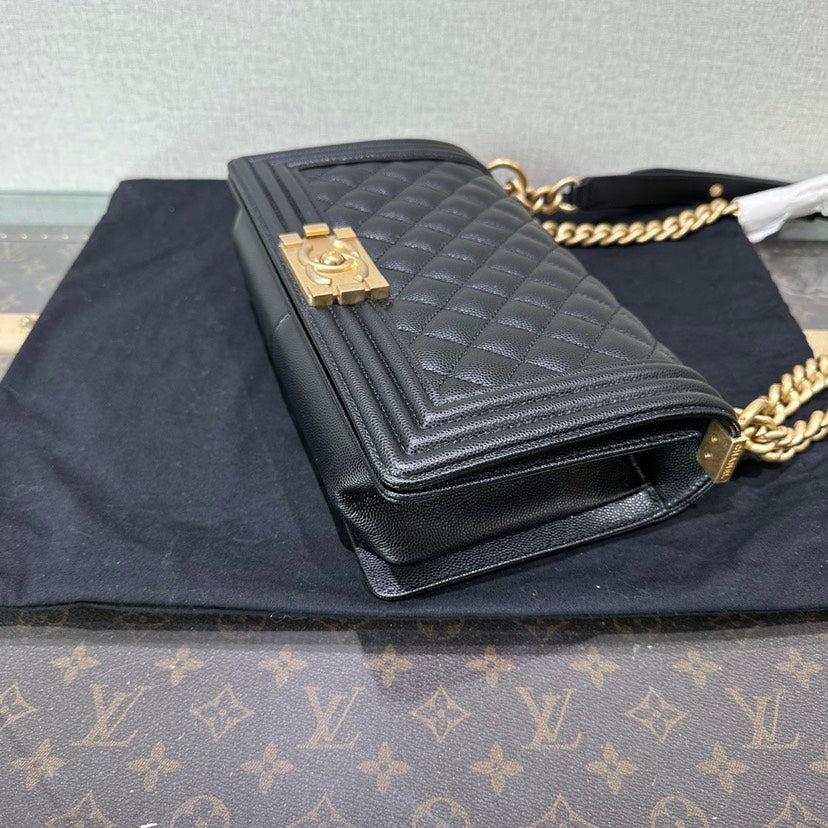 Chanel Leboy Medium Black Caviar Quilted Bag 25cm x 14.5cm x 8cm