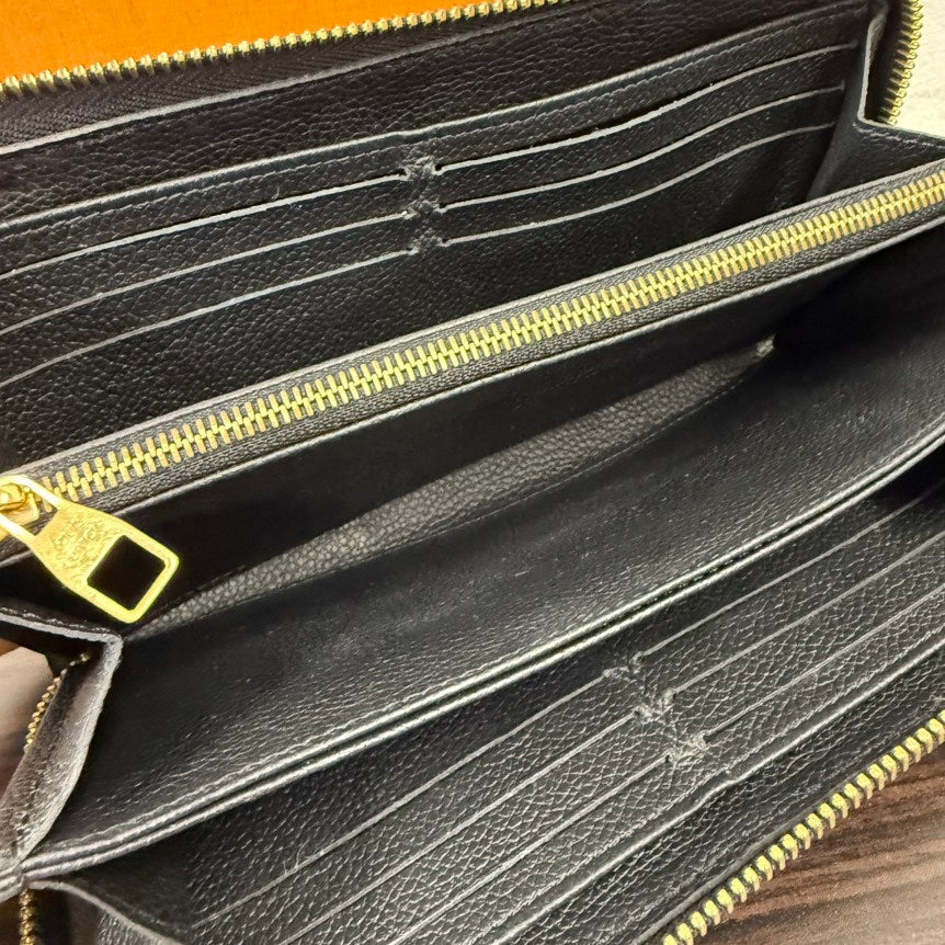 Louis Vuitton Monogram Empreinte Zippy Long Wallet Black