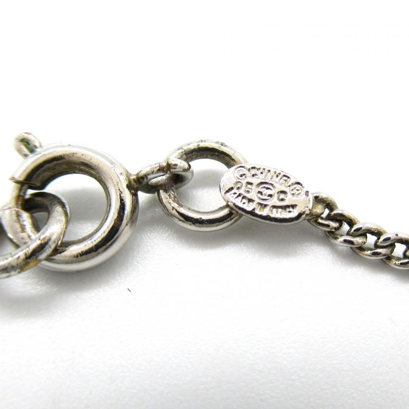 Chanel Silver Plated Necklace Silver